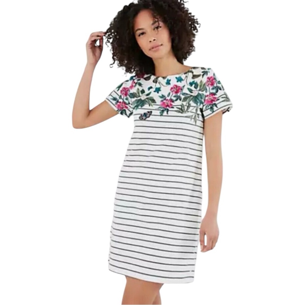 Joules Riviera Print Dress In Spring Wood Botanical